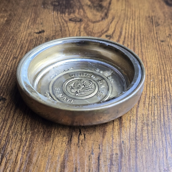 Vintage United States Senate Brass Ashtray Trinket Dish Political Memorabilia - Picture 6 of 10